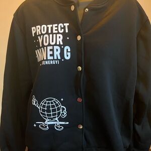 SHEIN Black Graphic Jacket